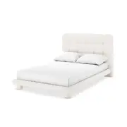 Aina Tufted Boucle Bed Frame - Cream White Double