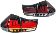 LED Tail Lights Assembly Compatible For Lexus RX350 RX330 RX400h 2004-2009 2nd Gen Clear Rear Lamps Sequential Signal Start Up Animation