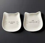 2 Whimsical Cats Trinket Dish: It’s All About Meow & Life Is Better With A Cat