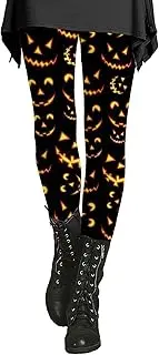 [HUCHPI] Womens Casual Pants Workout Leggings Stretch Yoga Pants Butt Lifting Leggings Halloween Graphic Full Length Tights