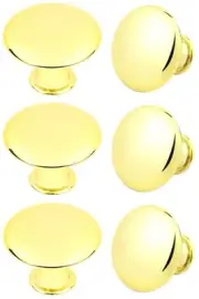 Pack Frosted Golden Round Kitchen Cabinet Knobs Cupboard Door 6 Shining Golden