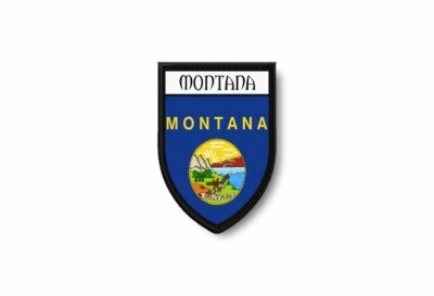 PATCH PATCHES EMBLEM IRON ON GLUE PRINT FLAG world crest usa montana