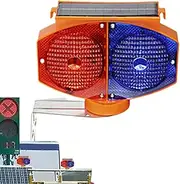 Flashing Warning Lights Solar, Solar Powered LED Flashing Warning Lights - Solar Flashing Warning Lights Safety Obstacle Warning Lights,Red Blue Solar Lights Waterproof LED Flashing Lights for Light