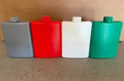 4 Pack - Multi Color - Plastic Alcohol Flask - Ships Free