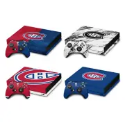 OFFICIAL NHL MONTREAL CANADIENS VINYL STICKER SKIN DECAL FOR XBOX ONE X BUNDLE