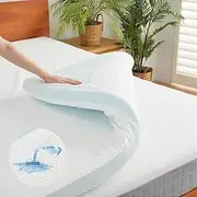 Belffin 2 Inch Gel Memory Foam Mattress Topper Twin XL Size, Bamboo Dorm Bed Mattress Topper for Body Support & Pressure Relief, with Removable Cover, Soft & Breathable, White