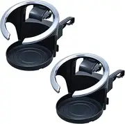 Seiwa IMP359 Car Accessories Drink Holder, Set of 2, Air Conditioner Attachment, Advanced Drink Holder, Metal Black, Driver, Passenger, Soft Tray, Dirt Wipe, Holds 20.2 fl oz (600 ml) Bottles