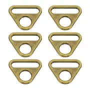 6Pcs 0.98 Inch Triangle Buckle Adjuster D Ring Triangle Buckles Bronze
