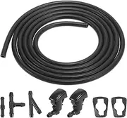X AUTOHAUX Front Windshield Washer Nozzles Kit with 2 Meters Windshield Washer Hose and 3 Connectors 68260443AA for Jeep Grand Cherokee 2011-2018