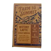 Farm to Summit INSTANT Latte Organic Coffee, Chile Mocha, 6 packets each.