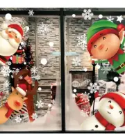 160PCS Christmas Window clings for Glass Windows, Snowman Window Decals