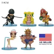 One Piece Anime 5 Piece Set Mini Q Figures Pica Zoro Princess Mansherry Usopp