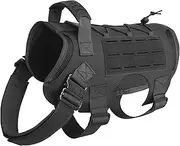 Dog Tactical Harness,Working Service Dog Harness with molle Pouches Tear-Resistant for Heavy Duty, Hunting, Walking, Hiking - Training Harness with Handle Easy Control (Color : B, Size : M)