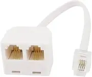 uxcell Phone Line Splitter, RJ11 6P4C Modular Handset to Double RJ11 6P4C Socket Connector Adapter for Landline, Modem, Fax Machine, 2 Way Cell Phone Jack Line Converter for Home Office