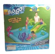 H2O GO Inflatable Swimming Pool Kid's Aquarium Play Center w/Detachable Slide
