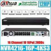 Dahua NVR NVR4216-16P-4KS3 12MP 16CH 1U 16PoE 2HDDs Lite Network Video Recorder