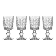 4pc Ecology Rattan Stemmed 265ml Glass Goblet Set - Clear
