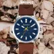 【Timberland】天柏嵐 TRUMBULL系列 極簡紳士腕錶 皮革錶帶-藍/棕45mm(TDWGA2152001)