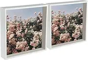 Nicola Spring 3D Shadow Box Photo Frames - 12 x 12 (30 x 30cm) - Pack of 2 - White 3D Photo Frame 3D Box Picture Frame Deep Box Large Square Display Case for Crafts, Keepsakes, Wedding, Graduation