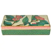 Singa Brass & Ceramic Camelia Trinket Box