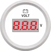 HD 52 Mm Voltmeter Volt Meter Gauge 8-32 Volts Car Voltage Gauges for Caravan Boat Marine 12V for Motorcycle Car Boat Automobile Automotive Voltmeter(White)