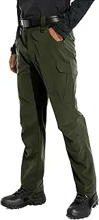 [KFUBUO] Men's Lightweight Ripstop Tactical Cargo Pants, Water Resistant Hiking Work Pants Relaxed Fit Black