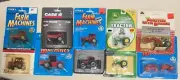 Lot Of 10 Ertl 1/64 Tractors Including John Deere, Case IH, and Massey Ferguson