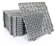 12 Pack 12 x 12 Inch Interlocking Drainage Tiles Rubber Outdoor Tiles Splicing