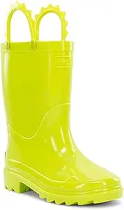 [Western Chief] Kids Waterproof Neon Rain Boots with Pull-On Handles and Traction Outsole