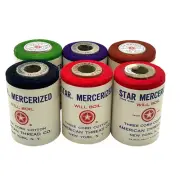 Vintage Star 3 Cord Mercerized Cotton Thread 6 Spools1200 Yards Per Spool NOS