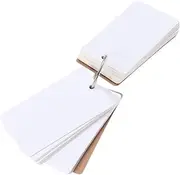 LALAFINA Stainless Steel Binder Ring Study Cards 5.4x9cm Blank Flash Cards Ideal for DIY Note Taking