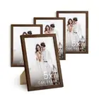 Walnut Wood Picture Frames 5x7 - Bulk Photo Frames 5x7 Set of 4, 5x7 Frames f...