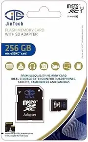 256 GB Micro SD Card Memory + Adapter. U3, 4K Class 10. SDXC Read Speed 100 mbs. Expandable Storge for phones, tablets, PC, MAC, cameras and other devices.