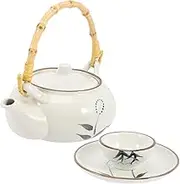 OFFSCH 1 Set Japanese Style Ceramic Teapot Retro Tea Kettle for Home Restaurant Use Multifunctional Cold Resistant Tea Serving Pot Willow Design