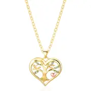 Zamel's 9ct Yellow and Rose Gold Marquise 4x2mm Peridot Tree of Life Pendant