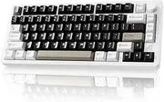 ATTACK SHARK X86 75% Wireless Gasket Mechanical Keyboard with Knob, CNC Aluminum Turd, 3 Mode Connectivity,82 Key Hot Swappable,Custom Linear Switches RGB Gaming Keyboard for Win/Mac/Linux-Milk White