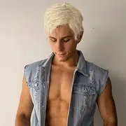 QUEENTAS Men Blonde Wig Men Natural Wig for Men Blonde Wig Short Synthetic Hair Wig