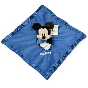Disney Mickey Mouse Lovey Security Blanket Blue Just Play Rattle Plush New NWT
