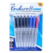 8PC Permanent Marker Pen Bullet Tip Black Red Blue Office Stationery Set 1MM New