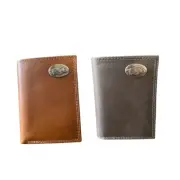 ZEP-PRO: Arkansas Razorbacks College Brown/Gray Leather Trifold Passcase Wallet