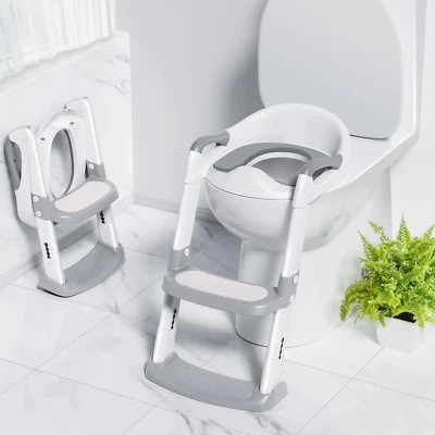 Ronipic Potty Training Toilet Seat with Anti-Slip Step Ladder, Toddler Toilet Se