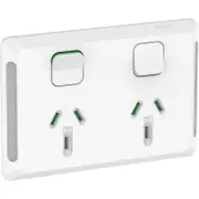 Clipsal Pro Series P3025-XW - Double Power Point GPO 10Amp 250v Extra Vivid White P3025XW