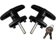 Statewide - Black Screw Mount T Handle - Fully Threaded Shank - Pair (keyed alik