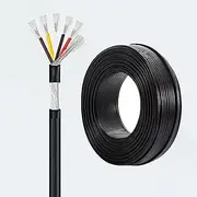 18AWG/20AWG 5-core Tinned Copper Spiral Shielded Electrical Wire 15-200FT Black Flame Retardant PVC Outer Jacket Suitable for Industrial Automation and Control Systems(15ft(5M),18AWG-5C)