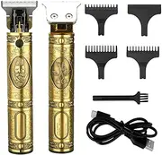 Hair Clippers for Men Professional Cordless T-Blade Beard Trimmer, Zero Gapped Head Shaver Kit, Powerful Motor Clippers for Hair Cutting, Long Run Time