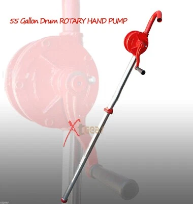 55 Gallon Cast Iron ROTARY Manual Drum PUMP 10 GPM Oil Fuel Barrel 40" suction