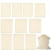 10Pcs Produce Bags Mesh Bags Drawstring Grocery Bags Cotton Mesh Bags See Through Produce Storage Bags Eco Drawstring Net Bags for Veggie Vegetable Reusable Vegetable Bags