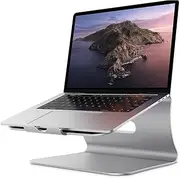 [Bestand] Aluminum Laptop Stand Desktop Macbook Stand for Apple Macbook and All Notebooks, Silver(Patented)