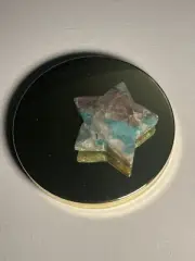 Polished Hand Carved Blue Teal Turquoise Amazonite Star Stone Healing Crystal