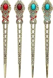 Ipetboom Stunning Rhinestone Hair Accessories Pcs Alloy Hair Stick Chignon Pin for Women Random